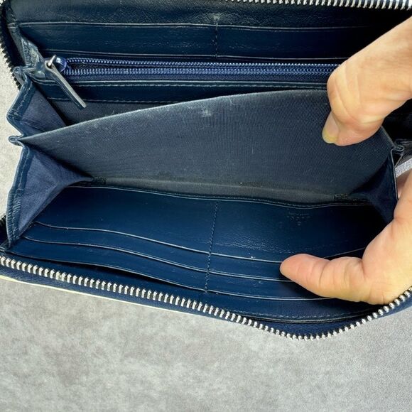 Gucci Marmont Torchon Diagonal Quilted Navy Leather Wallet - Picture 12 of 14